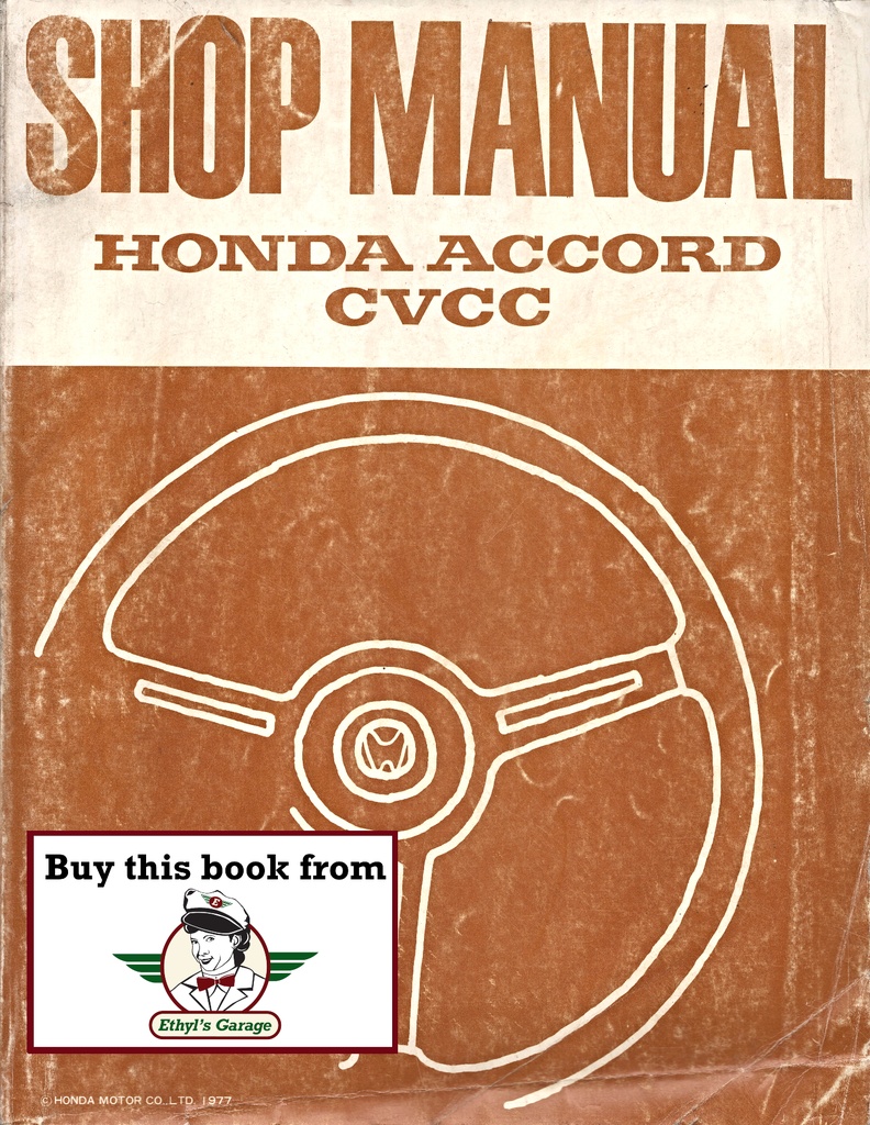 1976 1977 Honda Accord Shop Service Repair Maintenance Manual