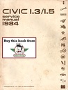 1984 Honda Civic 1.3/1.5 Shop Service Repair Maintenance Manual