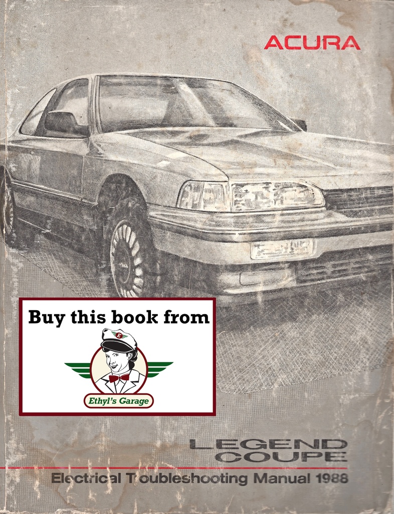 1988 Acura Legend Coupe Electrical Troubleshooting Manual ETM