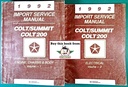 1992 Dodge/Plymouth/Eagle Colt/Summit/Colt 200 Shop Maintenance Repair Service & Electrical Manual 2 Vol. Set