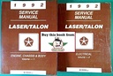 1992 Plymouth Laser, Eagle Talon Factory Shop Repair Service & Electrical Manual 2 Vol. Set