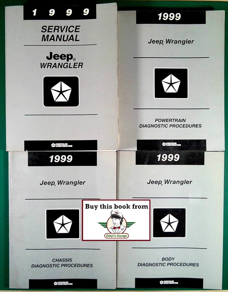 1999 Jeep Wrangler Factory Shop Repair Service and Diagnostic Manuals 4 Vol. Set
