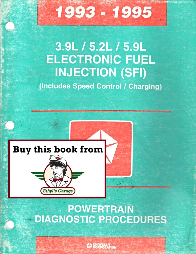1993-1995 Dodge RAM Truck/Van Jeep Grand Cherokee Mopar 3.9L/5.2L/5.9L SFI V-6 & V-8 Engines Powertrain Diagnostic Procedures