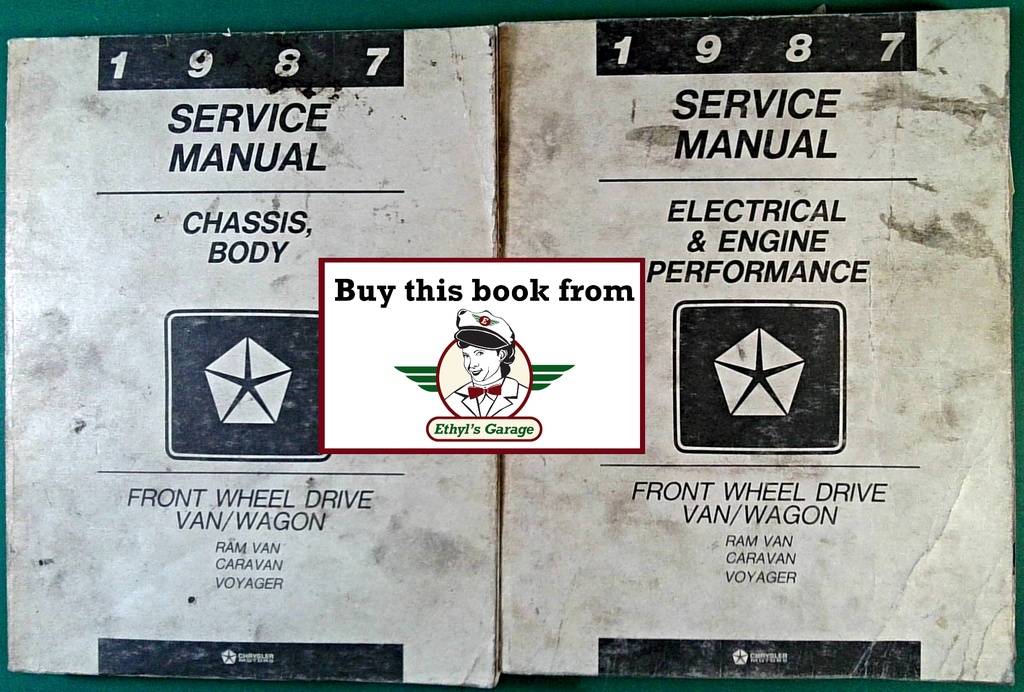 1987 Dodge Caravan & Ram Van, Plymouth Voyager Factory Shop Repair Service Manual Set