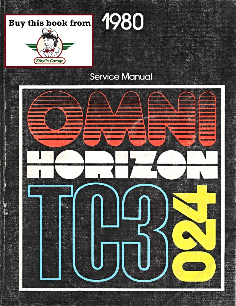 1980 Dodge/Plymouth Omni/Horizon/O24/TC3 Shop Maintenance Repair Service Manual