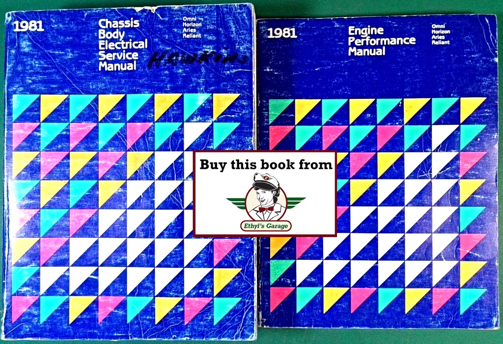 1981 Dodge/Plymouth Front-Wheel-Drive Passenger Car Shop Maintenance Repair Service Manual 2 Vol Set Aries, Reliant, Omni, Horizon