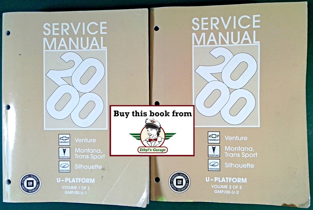 2000 Chevrolet Venture Pontiac Trans Sport/Montana Oldsmobile Silhouette Factory Shop Repair Service Manual Complete 2 Vol. Set