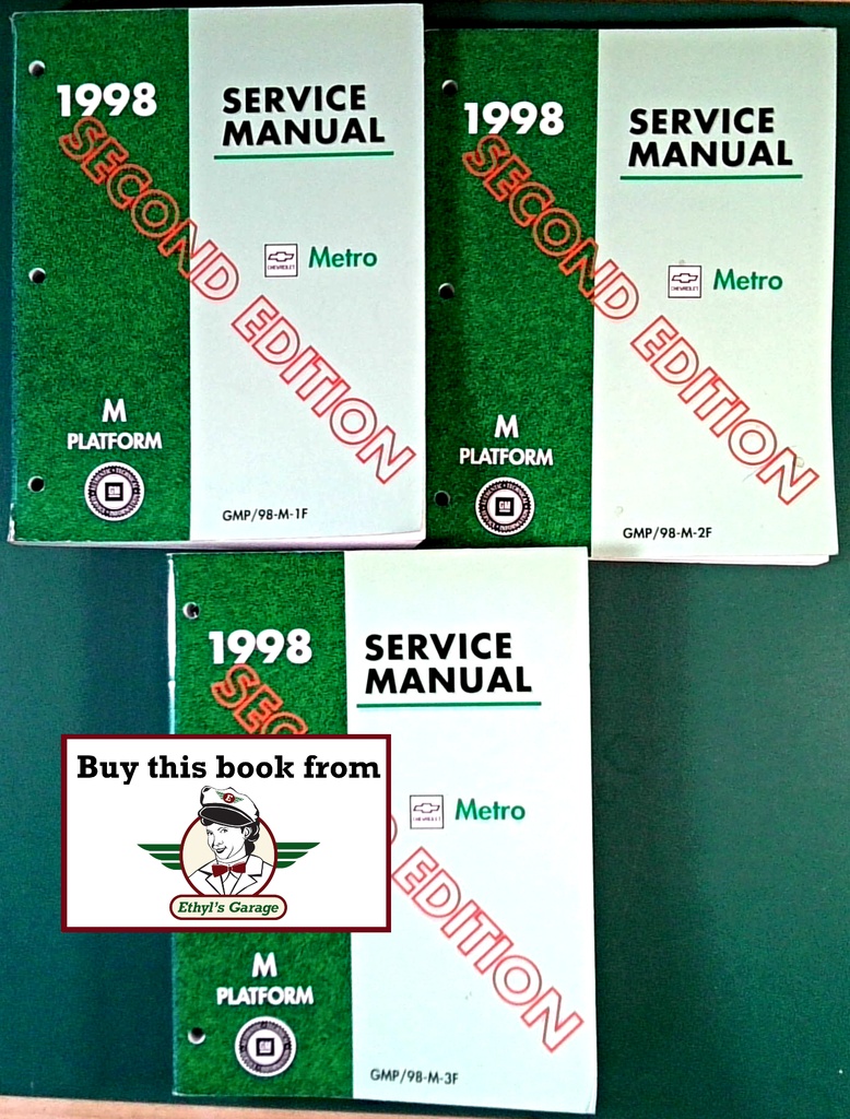 1998 Chevrolet Metro M-Platform Shop Repair Maintenance Service Manual 3 Vol. Set 2nd Edition