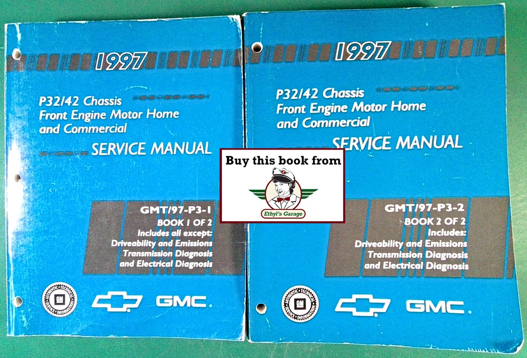 1997 Chevrolet/GMC P32/P42 Front Engine Motorhome and Commercial Chassis Shop Repair Maintenance Service Manual 2 Vol. Set