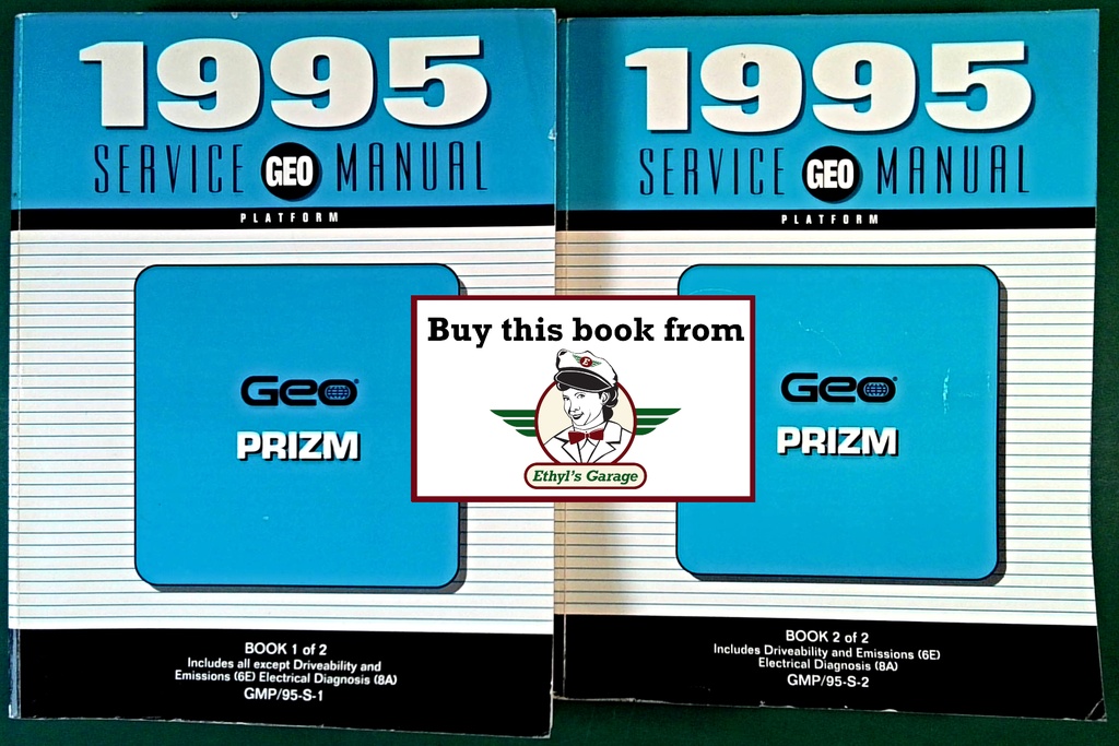 1995 Geo Prizm Shop Maintenance Repair Service Manual 2 Vol Set