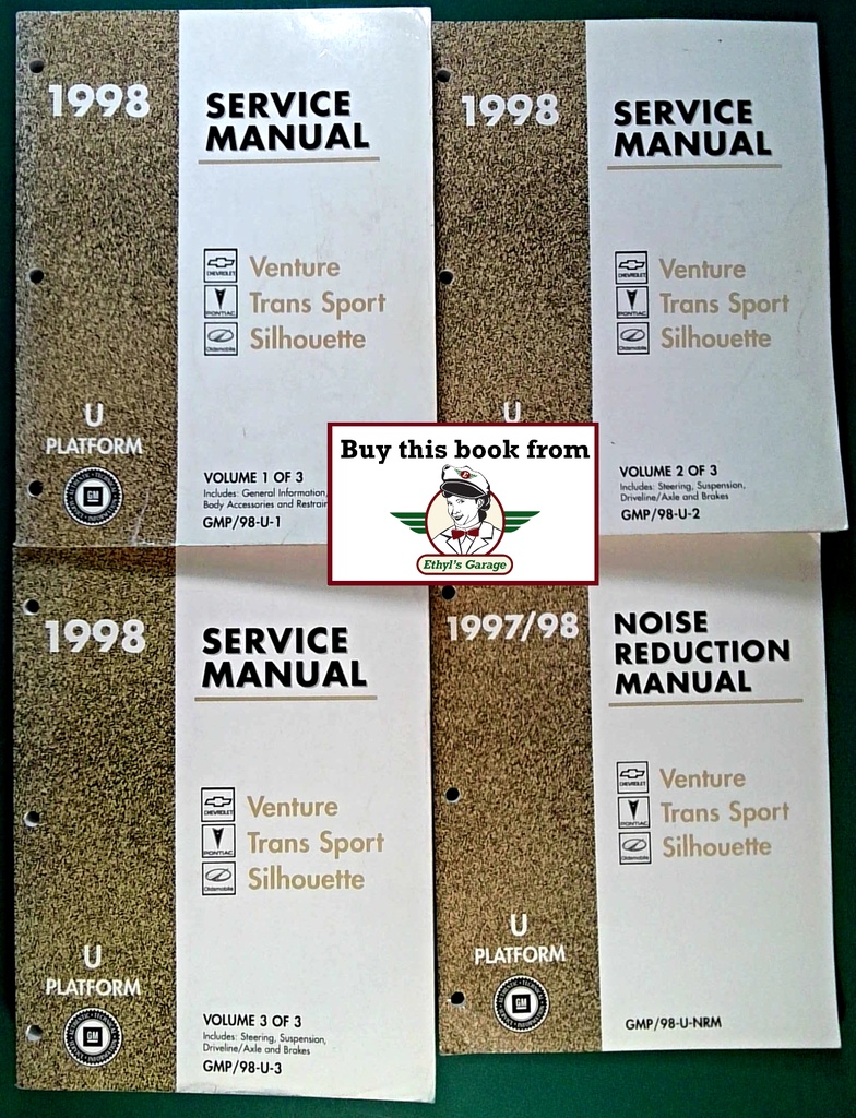 1998 Chevrolet Venture Pontiac Trans Sport Oldsmobile Silhouette Shop Repair Maintenance Service Manual Complete 4 Vol. Set