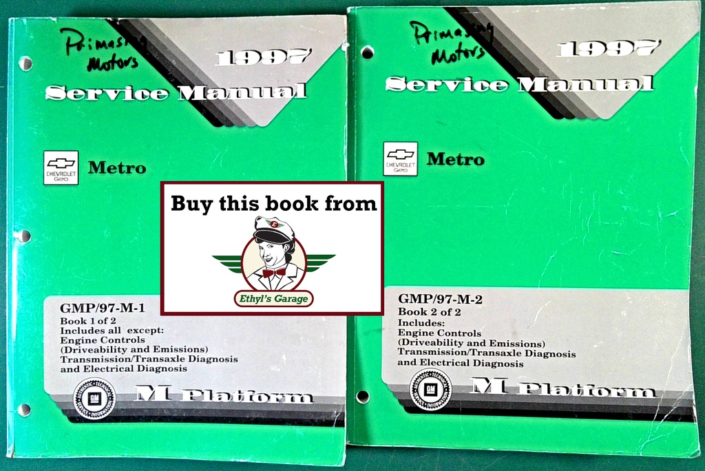 1997 Chevrolet Geo Metro M-Platform Shop Repair Maintenance Service Manual 2 Vol Set