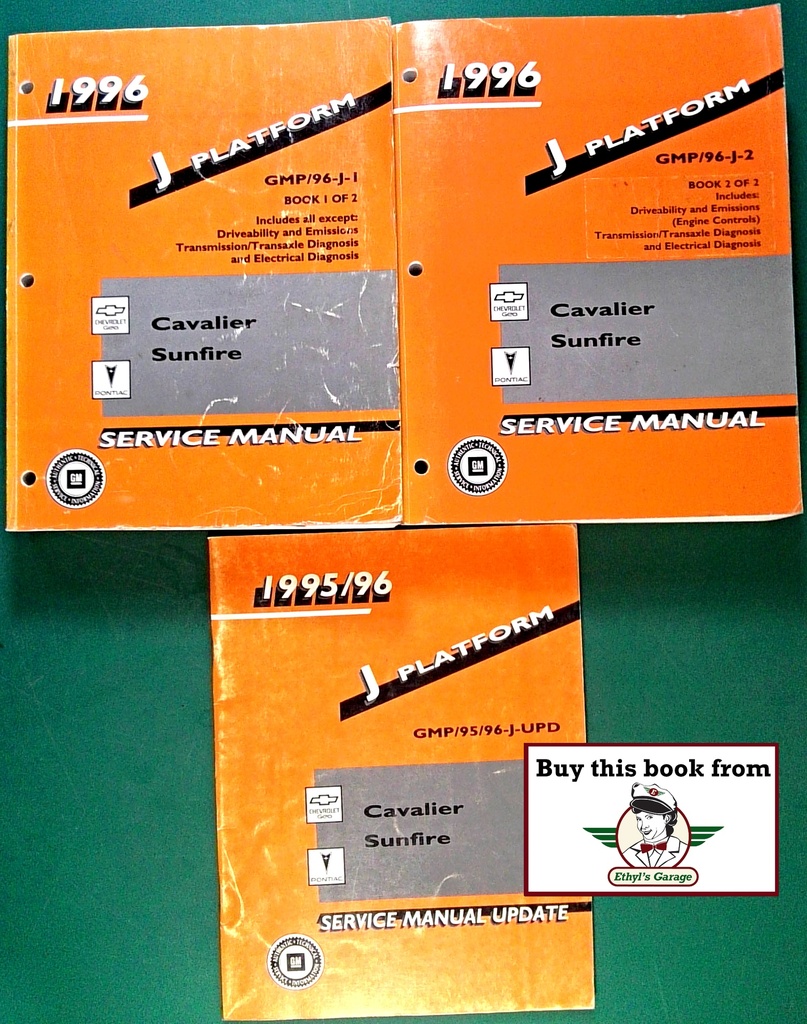 1996 Chevrolet Cavalier Pontiac Sunfire Shop Repair Maintenance Service Manual 3 Vol. Set