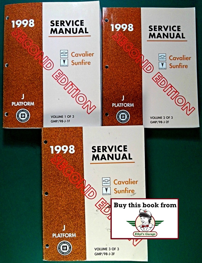 1998 Chevrolet Cavalier Pontiac Sunfire Shop Repair Maintenance Service Manual 3 Vol. Set 2nd Edition