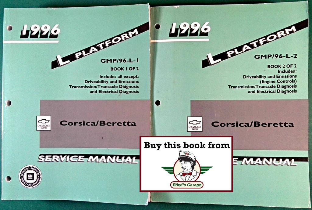 1996 Chevrolet Corsica/Beretta Shop Maintenance Repair Service Manual 2 Vol Set