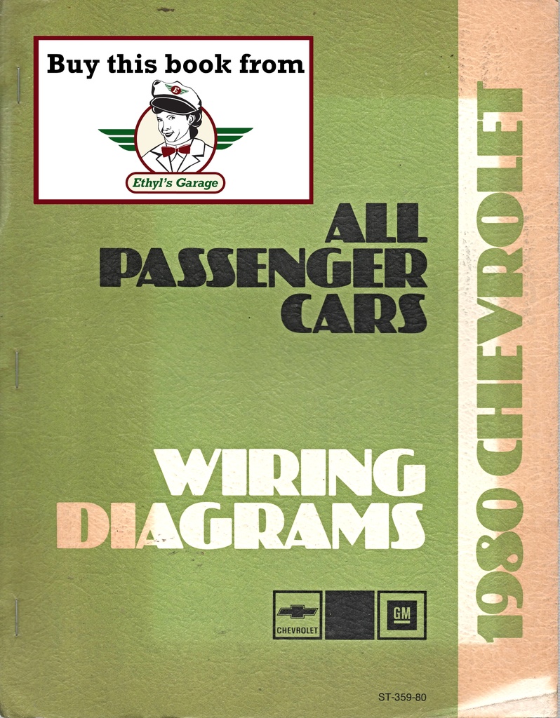 1980 Chevrolet All Passenger Cars Factory Wiring Diagrams—Malibu, Monte Carlo, El Camino, Impala, Caprice, Monza, Camaro, Citation, Corvette, Chevette