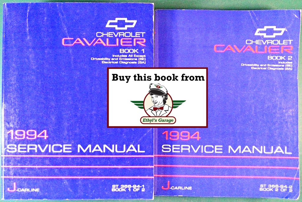 1994 Chevrolet Cavalier Shop Repair Service Manual 2 Vol. Set