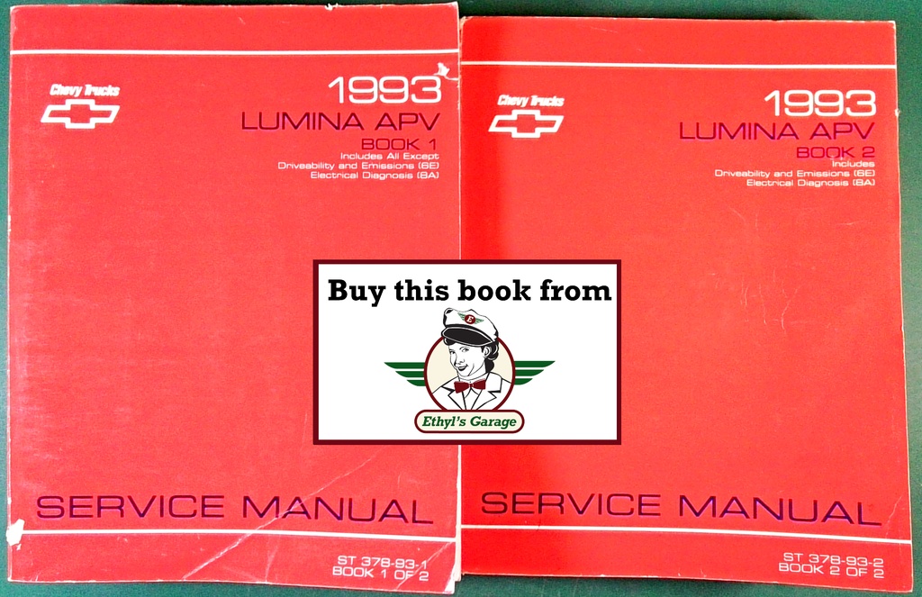 1993 Chevrolet Lumina APV Minivan U-Platform Factory Shop Repair Service Manual Complete 2 Vol. Set