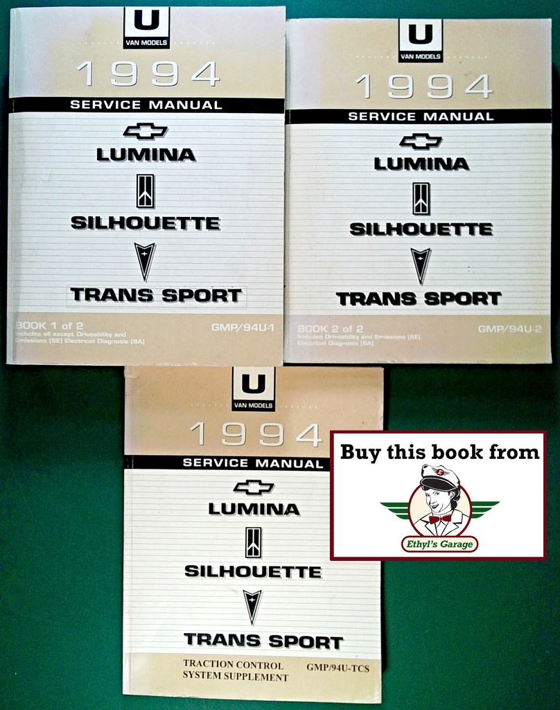 1994 Chevrolet Lumina Minivan Pontiac Trans Sport Oldsmobile Silhouette Shop Repair Maintenance Service Manual Complete 3 Vol. Set