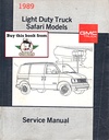 1989 GMC Safari M/L Van Service Shop Manual