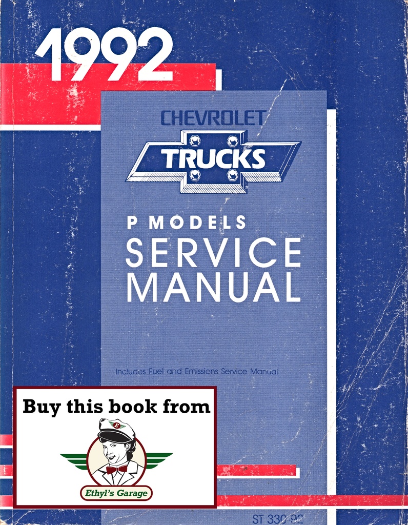 1992 Chevrolet P3 & P/G Models Front Engine Motorhome and Commercial Chassis Shop Repair Maintenance Service Manual