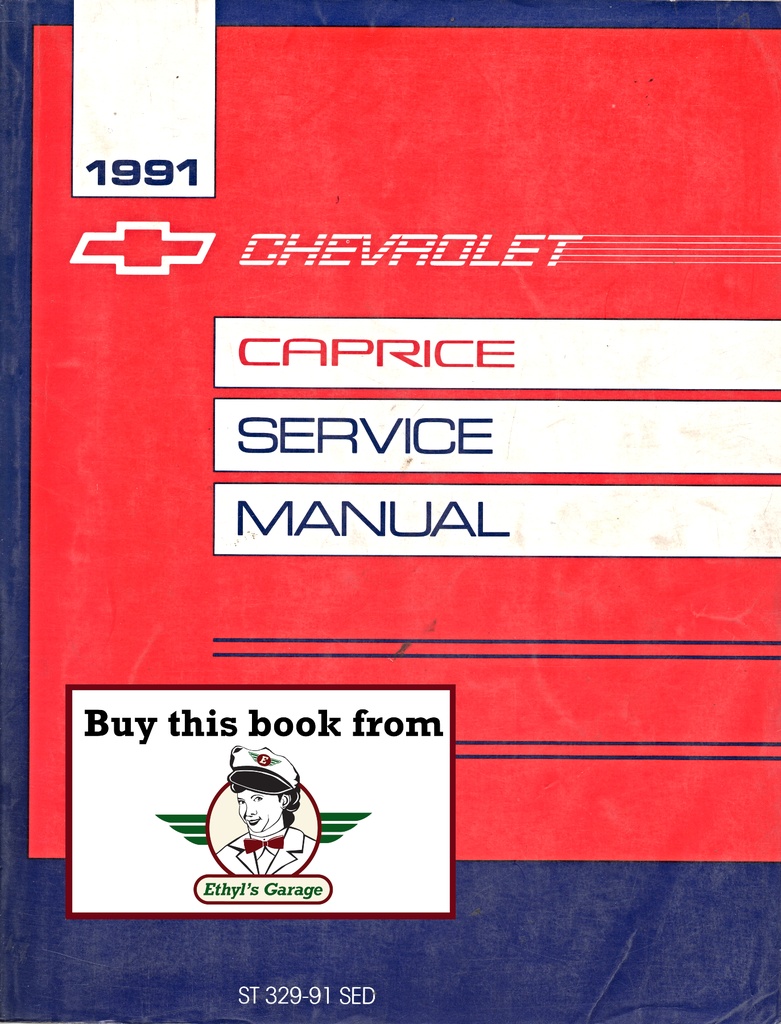 1991 Chevrolet Caprice Sedan & Caprice Classic Sedan Factory OEM Shop Service Repair Manual