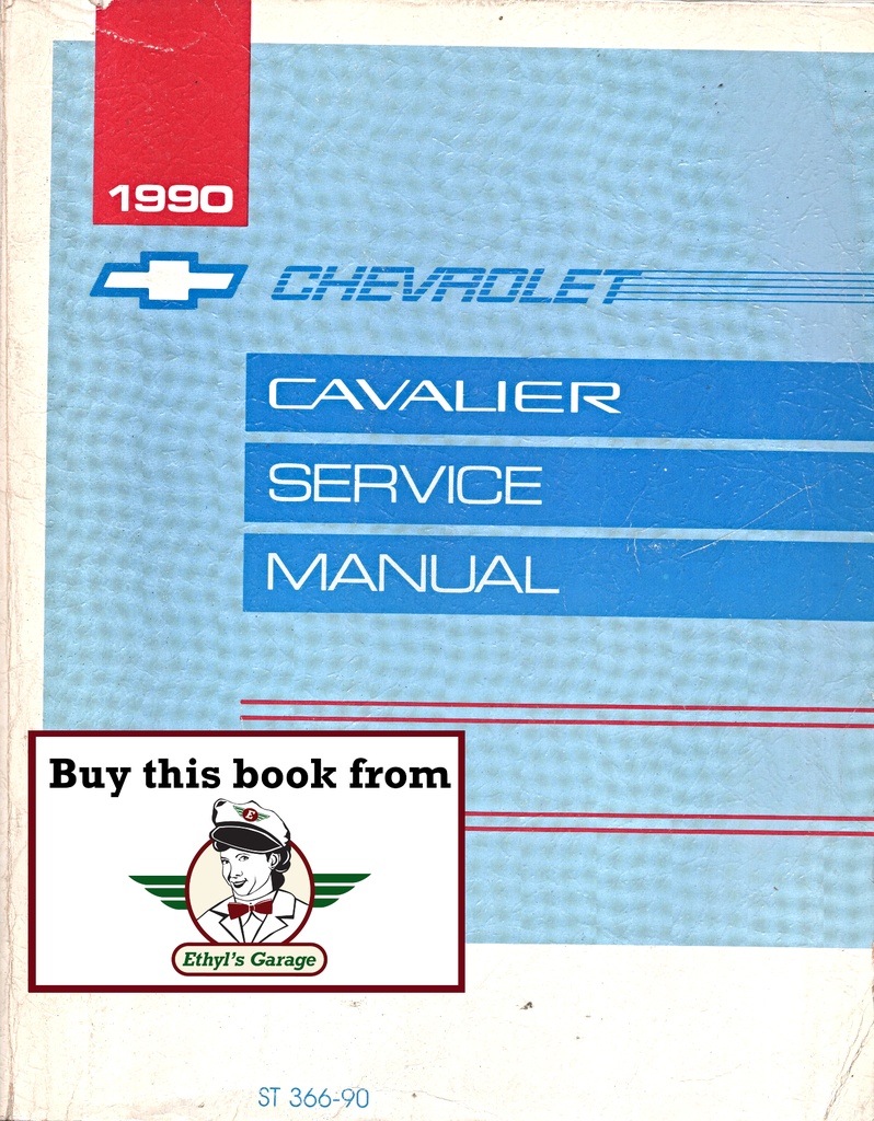 1990 Chevrolet Cavalier J-Platform Shop Repair Maintenance Service Manual Z24