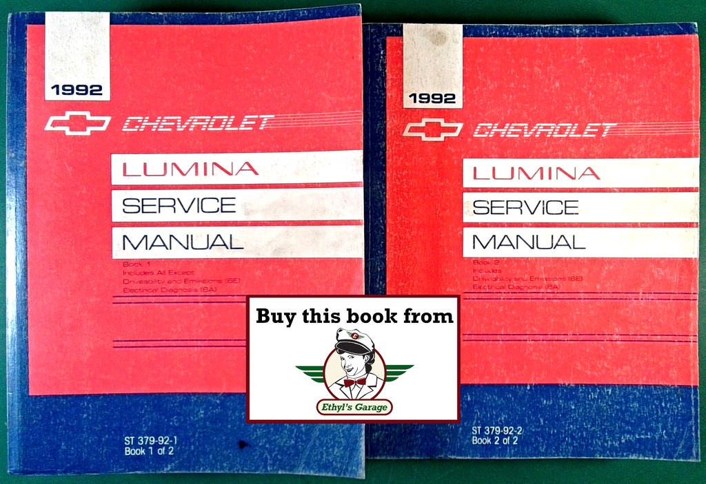 1992 Chevrolet Lumina W-Platform Shop Repair Maintenance Service Manual 2 Vol. Set