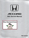 1993 Honda Accord OEM Factory Shop Repair Service Manual