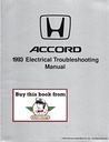 1993 Honda Accord Electrical Troubleshooting Manual ETM with Wiring Diagrams