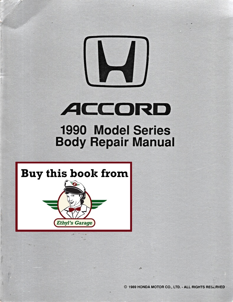 1990 Honda Accord Body Repair Service Manual BRM