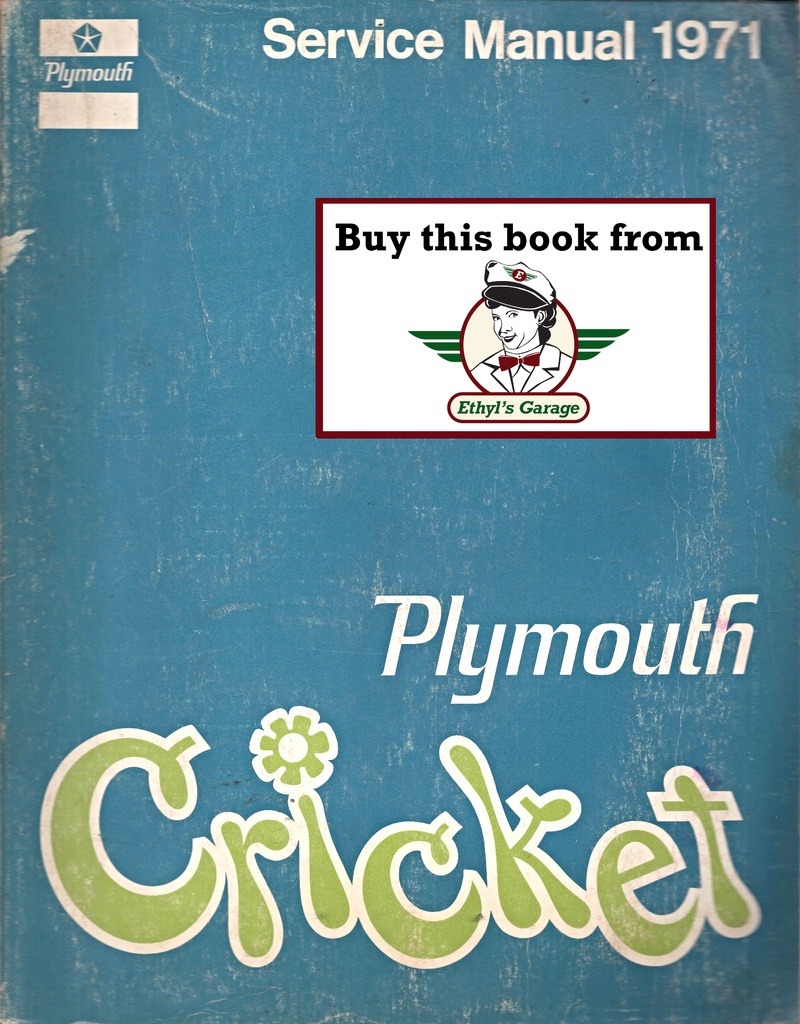 1971 Plymouth Cricket Shop Maintenance Repair Service Manual