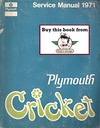 1971 Plymouth Cricket Factory Shop Repair Service Manual