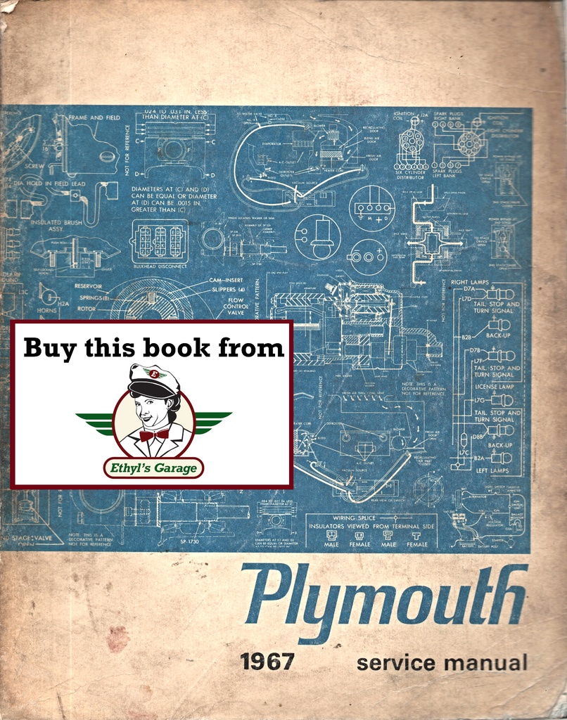 1966 1967 Plymouth Barracuda Signet Valiant Belvedere Fury Satellite GTX Shop Maintenance Repair Service Manual