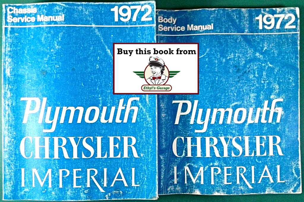 1972 Chrysler/Plymouth/Imperial Shop Service Manual Set ’Cuda/Roadrunner/Duster/New Yorker/Newport/LeBaron/Town & Country/Satellite/Fury/Barracuda