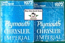 1972 Chrysler/Plymouth/Imperial Shop Service Manual Set ’Cuda/Roadrunner/Duster/New Yorker/Newport/LeBaron/Town & Country/Satellite/Fury/Barracuda