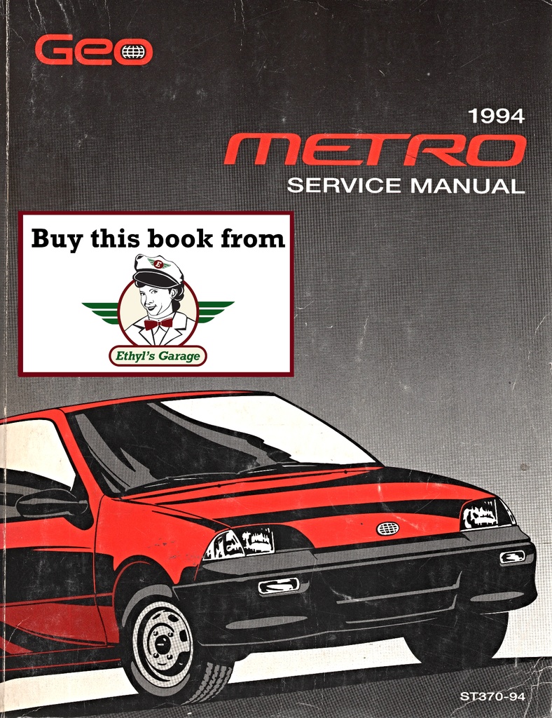 1994 Geo Metro M-Platform Shop Repair Maintenance Service Manual