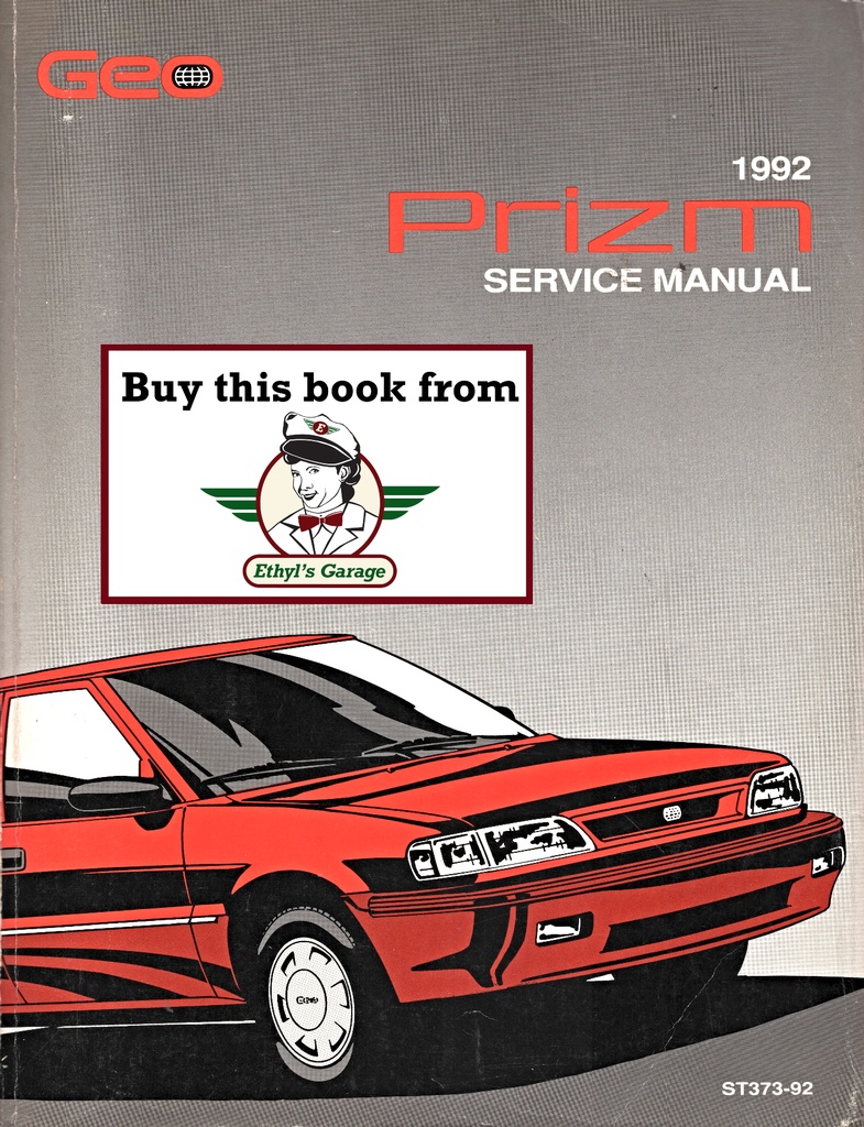 1992 Geo Prizm Shop Repair Maintenance Service Manual