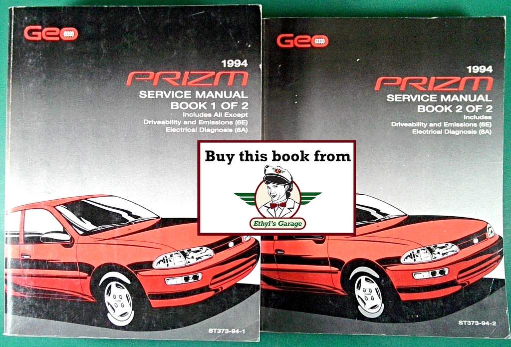 1994 Geo Prizm Shop Repair Maintenance Service Manual 2 Vol Set