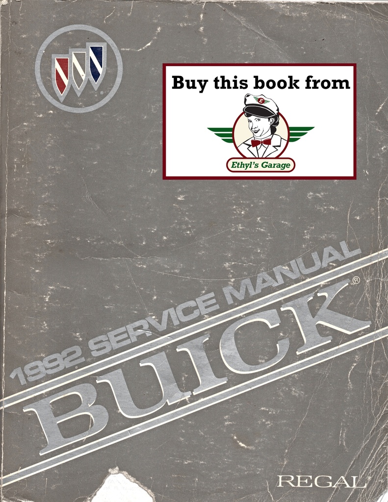 1992 Buick Regal OEM Shop Service Repair Manual