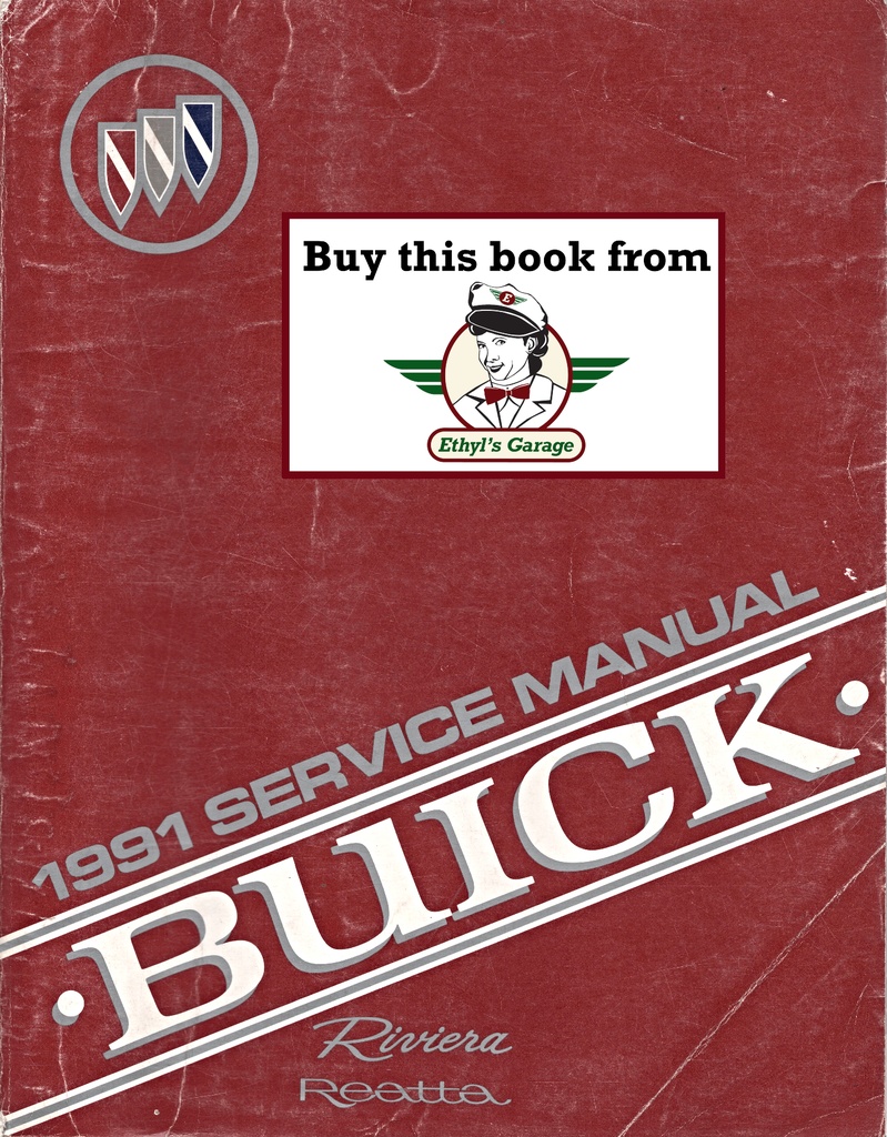 1991 Buick Riviera & Reatta OEM Shop Service Repair Manual