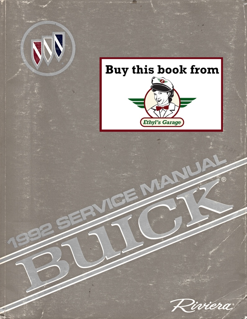 1992 Buick Riviera OEM Factory Shop Service Repair Manual