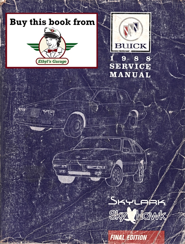 1988 Buick Skylark Skyhawk OEM Shop Service Repair Manual