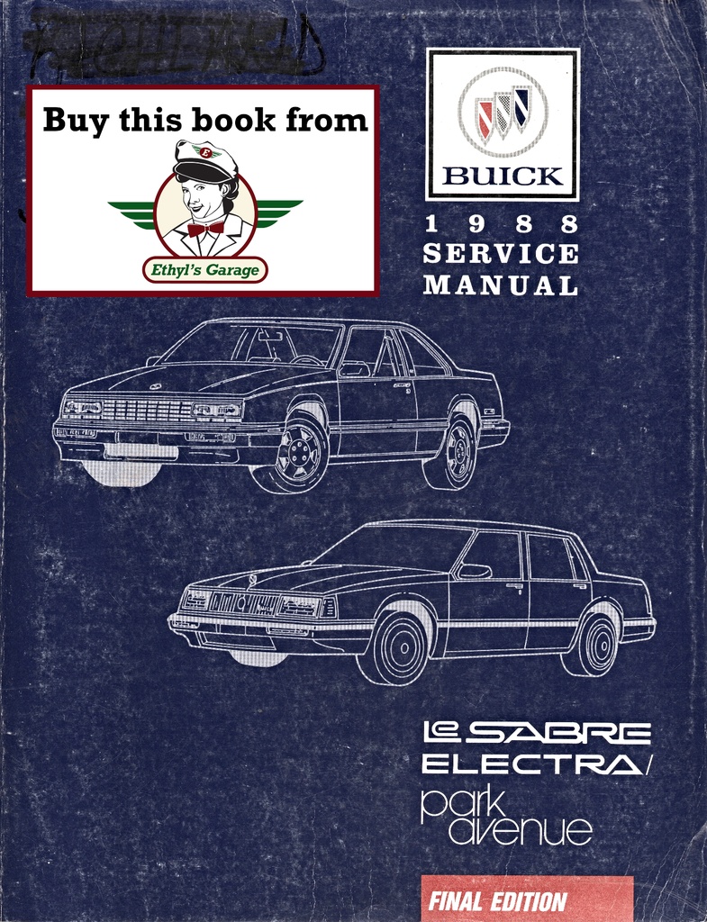 1988 Buick Le Sabre/Electra/Park Avenue OEM Shop Service Repair Manual