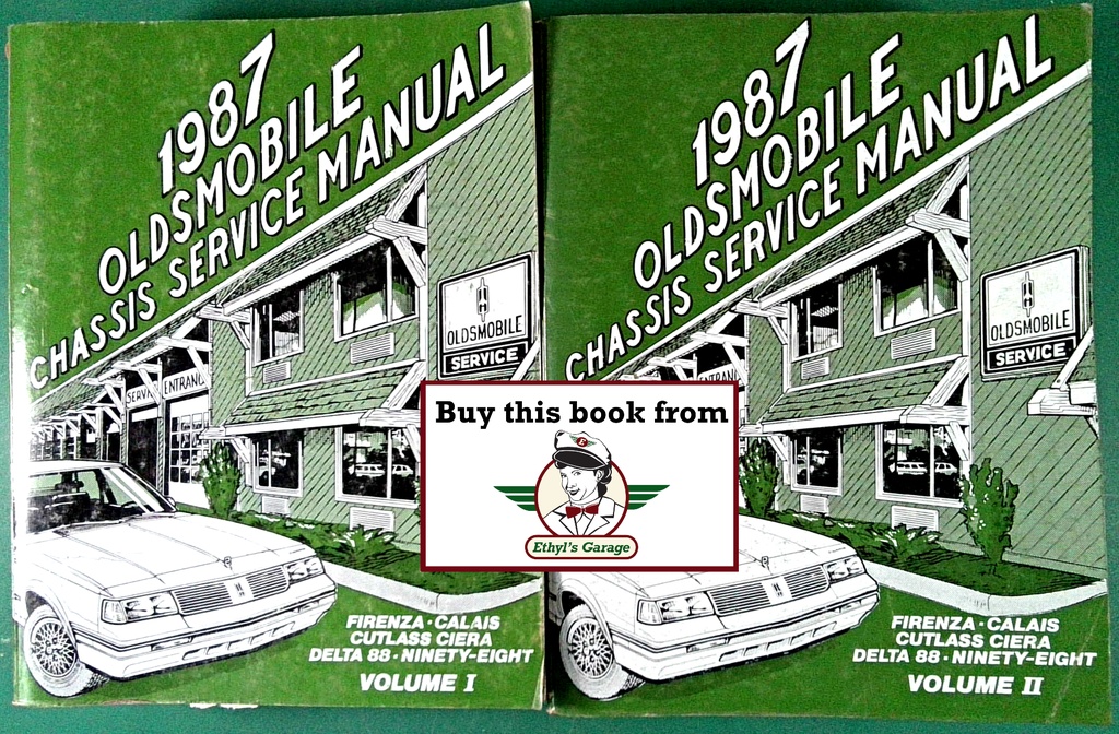 1987 Oldsmobile Firenza Calais Cutlass Ciera Delta 88 Ninety-Eight OEM Shop Service Repair Chassis Manual 2 Vol Set