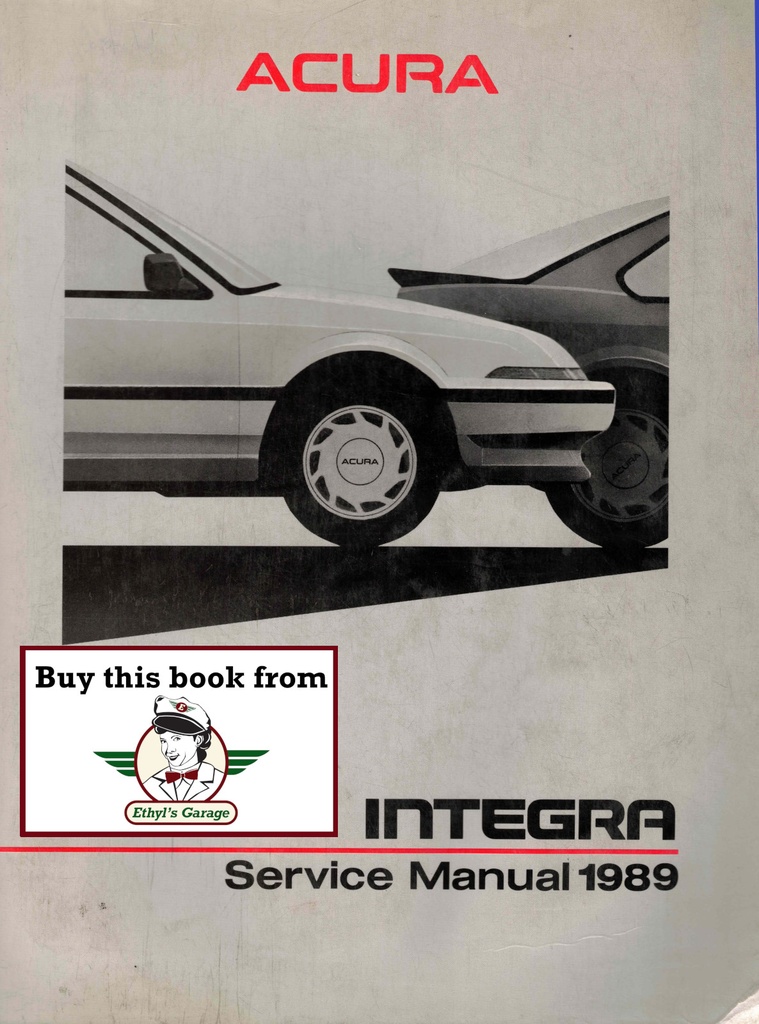 1989 Acura Integra RS LS Original OEM Factory Shop Maintenance Repair Service Manual