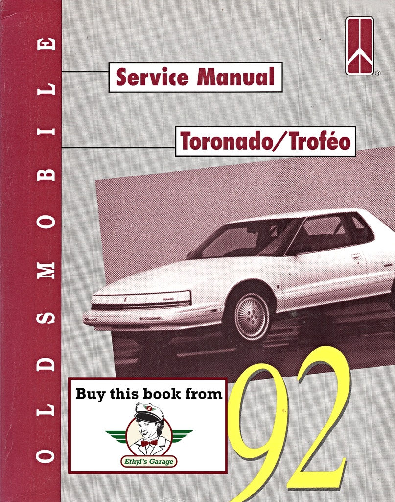 1992 Oldsmobile Toronado Trofeo OEM Shop Service Repair Chassis Manual