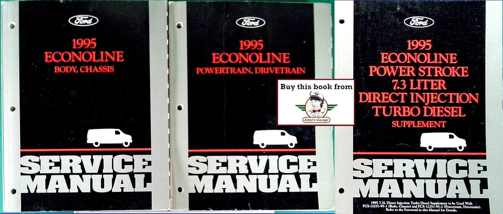1995 Ford Econoline Van Original OEM Factory Shop Repair Service Manual 3 Vol. Set w/Diesel Supplement
