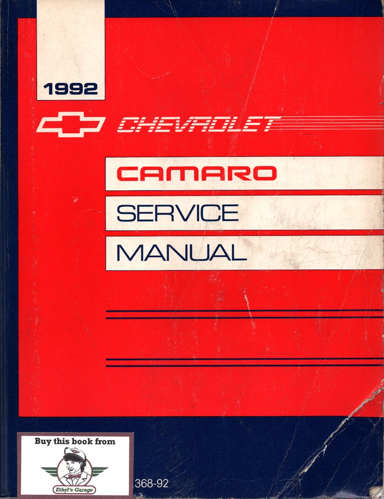 1992 Chevrolet Camaro Original OEM Factory Shop Service Repair Maintenance Manual