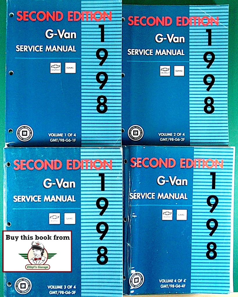 1998 Chevrolet Express, GMC Savana G-Van Factory Shop Repair Service Manual Second Edition 4 Vol. Set